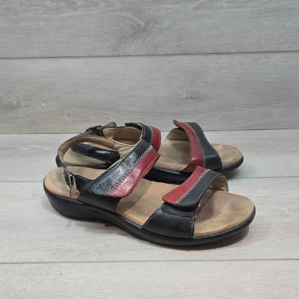 SAS Women Hook&loop Leatger Strappy Sandals Shoes Sz 8.5M